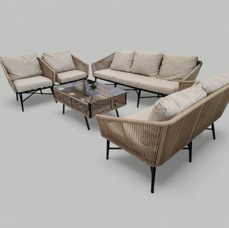 طقم كنب ريفييرا الخارجي 7 افراد بيج