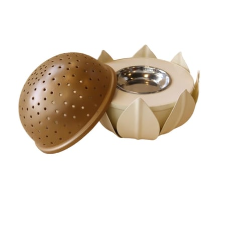 مبخرة وردة اللوتس كبير - أبيض