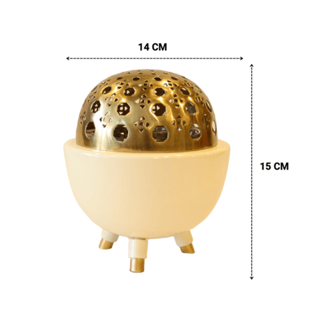 مبخرة راتان صغير أبيض