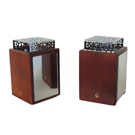 مبخرة نمق بغطاء منقوش فضي