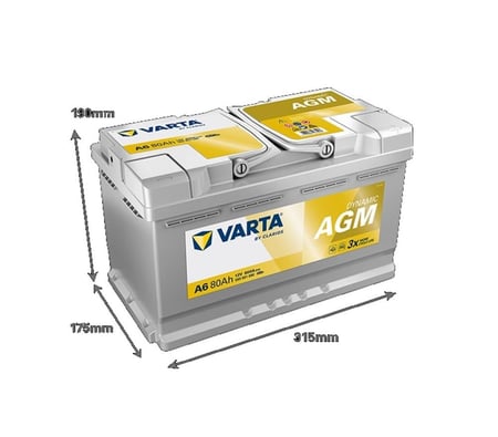 بطارية AGM فارتا الماني 80 امبير VARTA AGM DYNAMIC 80 AH