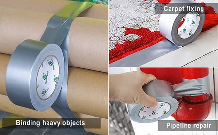 شريط لاصق قوي مقاوم للماء فضي عرض 48 مم طول 25 ياردة شديد التحمل للاست
