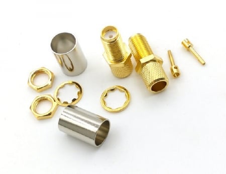 عدد 2 رأس SMA مؤنث لسلك RG5 RG6 5D-FB LMR300