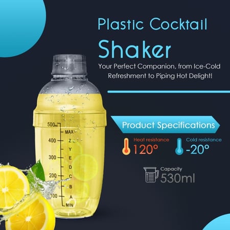 شيكر شفاف سعة 500 مل