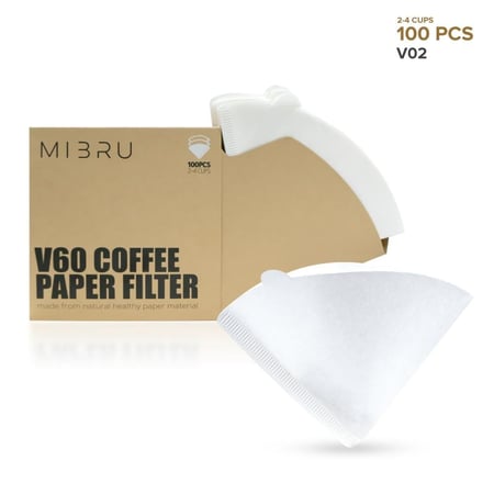 فلاتر قهوة V60 مقاس 02 ابيض 1 الى 4 كوب عدد 100 حبة