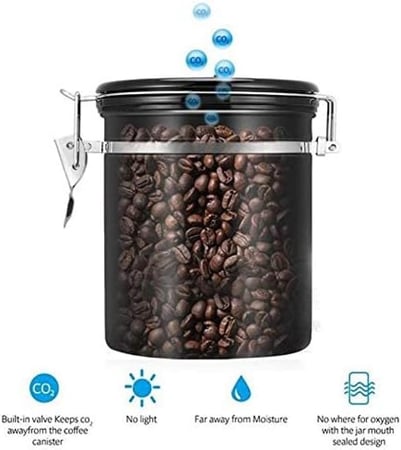 وعاء حفظ القهوة من الفولاذ المقاوم للصدأ سعة 1400 مل