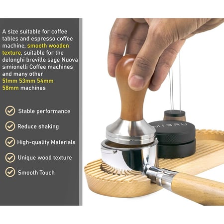 قاعدة أدوات الاسبريسو (ستاند) خشبيه فاخرة مناسبة لادوات الباريستا مقاس 58 مم