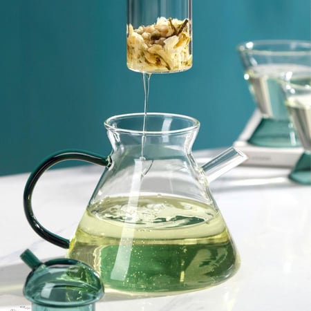 ابريق زجاجي للشاي و الاعشاب سعة 480مل اخضر