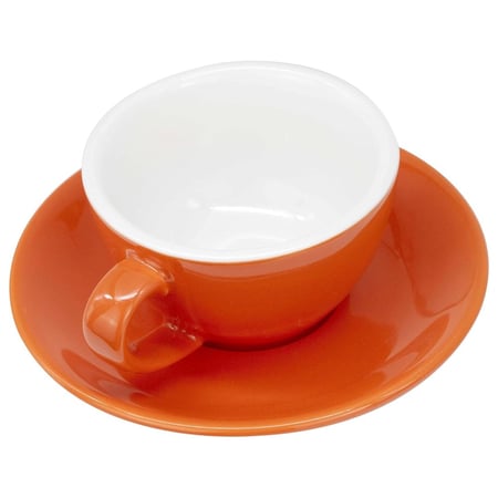 كوب قهوة مع صحن برتقالي 150 مل