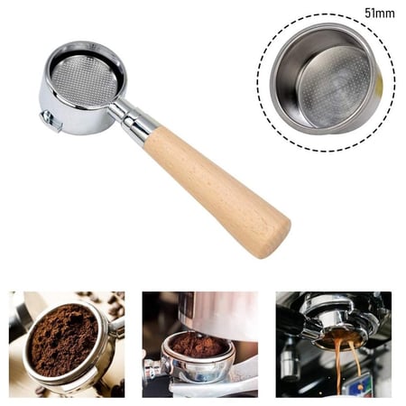 بورتافلتر قهوة مكشوف مقبض مع باسكت بقطر 51ملم