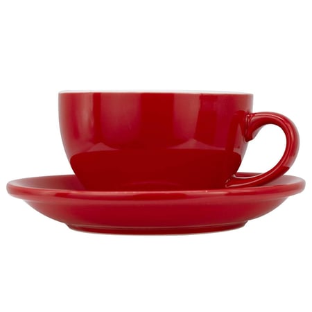 كوب قهوة مع صحن احمر 200 مل