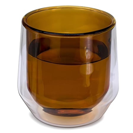 كوب زجاج بجدار مزدوج سعة 250 مل لون اصفر