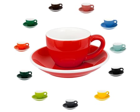 كوب قهوة مع صحن احمر 75 مل