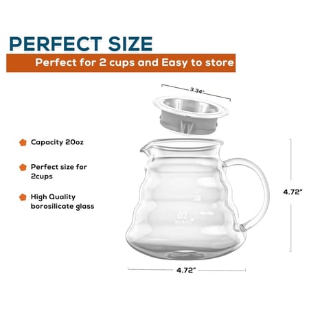 مجموعة تحضير القهوة المختصة V60 طقم من 5 ادوات