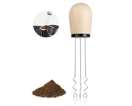 مفكك تكتلات بمقبض خشبي بيج