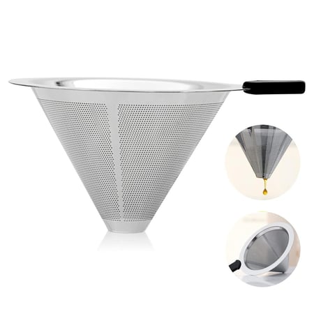 وعاء زجاجي مع فلتر ستانلس ستيل ومقبض مقاوم للحرارة 400 مل