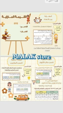 مطوية رياضيات القيمة المنزليه الصف الرابع الابتدائي ( الفصل الدراسي الاول ١٤٤٦هـ)