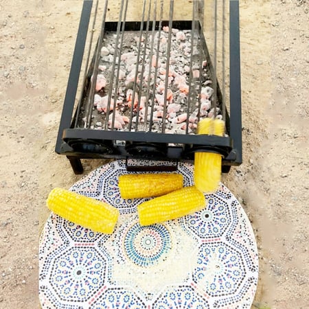 ذرة مشوي على الفحم