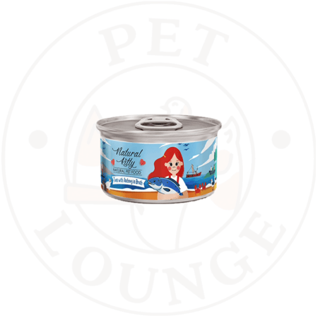 طعام رطب معلب للقطط تونة وسمك الانشوف بالمرق - 80g Natural Kitty