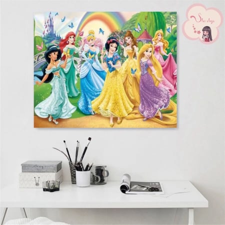 لوحة تلوين بالأرقام بتصميم أميرات ديزني