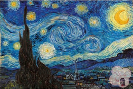 لوحة ليلة النجوم المُضيئه   starry night