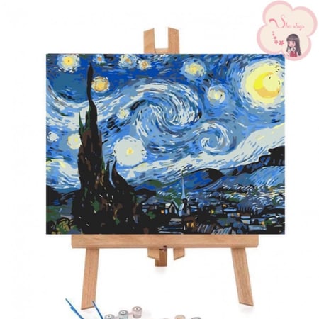لوحة ليلة النجوم المُضيئه   starry night