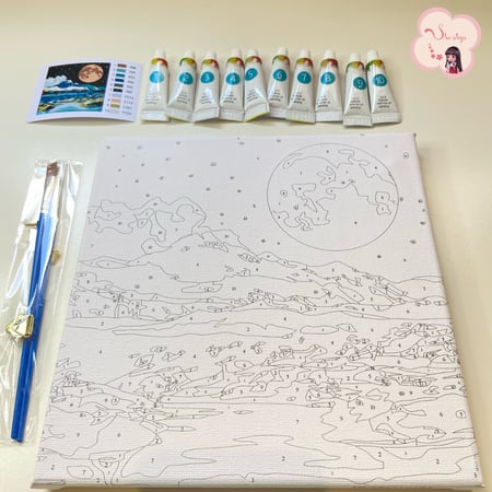 لوحة تلوين بالأرقام بتصميم ليلة القمر