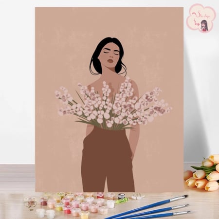 لوحة تلوين بالأرقام بتصميم عارِضة الورد