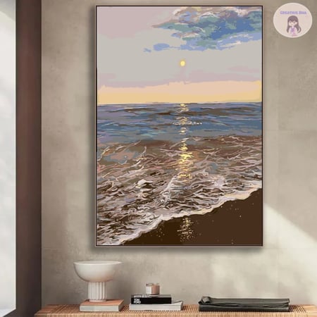 لوحة تلوين بالأرقام بتصميم شاطيء