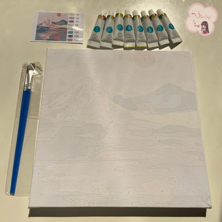 لوحة تلوين بالأرقام بتصميم إنعكاس الطبيعه ️