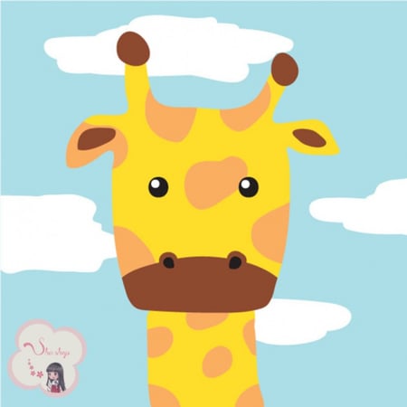 لوحة تلوين بالأرقام بتصميم الزرافة