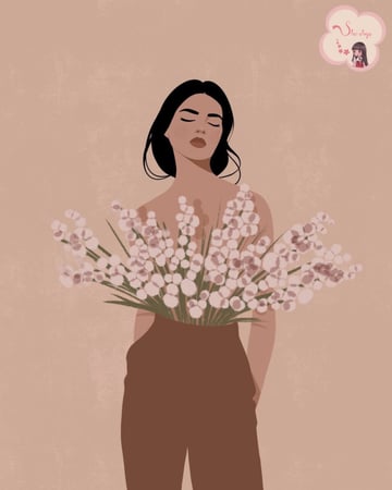 لوحة تلوين بالأرقام بتصميم عارِضة الورد