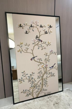 لوحة فنية مع مرايا وعلاقات