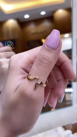 خاتم رفيق الروح - حرفين مع زركون