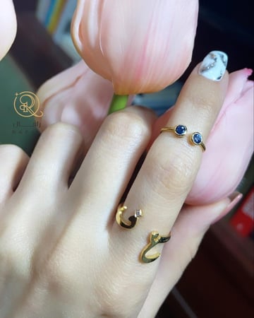 خاتم رفيق الروح - حرفين مع زركون