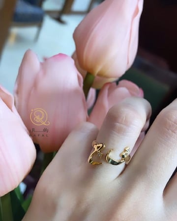 خاتم رفيق الروح - حرفين مع زركون