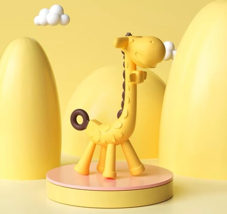 عضاضة الزرافة  للأطفال من السيلكون متعددة الاستخدام، لتخفيف الم الاسنان