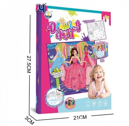 حصيرة رسم الأميرات وسوبرمان ، قماش جرافيتي ، قابل للغسل والمحي