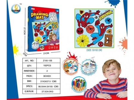 حصيرة رسم الأميرات وسوبرمان ، قماش جرافيتي ، قابل للغسل والمحي