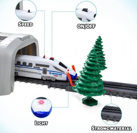 لعبة القطار العملاق السريع مع سكة