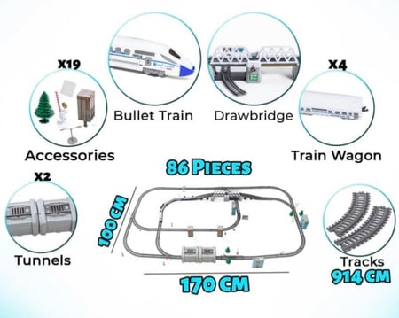 لعبة القطار العملاق السريع مع سكة