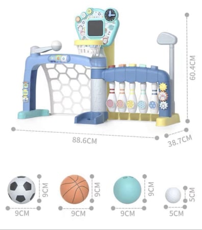 لعبة4 في 1 كرة سلة مع كرة قدم مع بولينغ وجولف