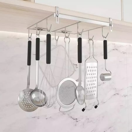 حامل أكواب 9 خطافات قابل للتغير المقاس من الاستيل الممتاز ss308