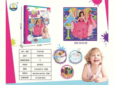 حصيرة رسم الأميرات وسوبرمان ، قماش جرافيتي ، قابل للغسل والمحي