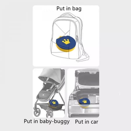 حمام متنقل بحجمين للاطفال (كرسي مرحاض ) متنقل قابل للطي للرحلات