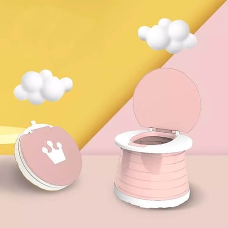 حمام متنقل بحجمين للاطفال (كرسي مرحاض ) متنقل قابل للطي للرحلات