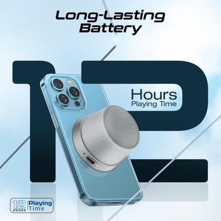 بروميت Punch هو مكبر صوت بلوتوث مدعم بتقنية الماج سيف المغناطيسية بقدرة 3 واط لتجربة صوتية رائعة، وقت تشغيل 12 ساعة، تصميم صغير جدا مثالي لجميع إصدارات أيفون التي تدعم ماج سيف - Promate Punch