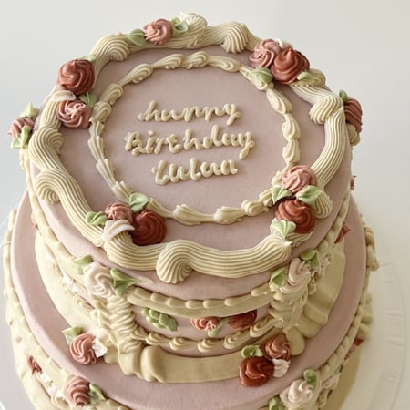 8inch 2tier flower cake