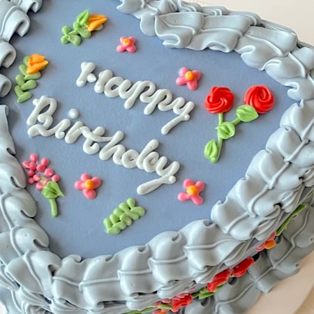 8inch Heart Flowers Cake