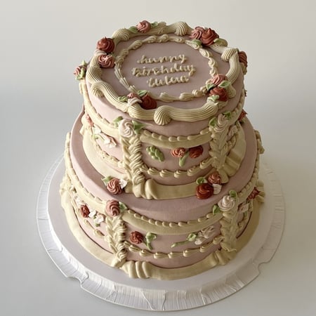 8inch 2tier flower cake